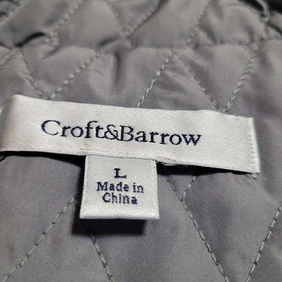 Croft & Barrow Quilted Vest Size L Grey Puffer Pockets Outdoor Casual Muted - Picture 6 of 7